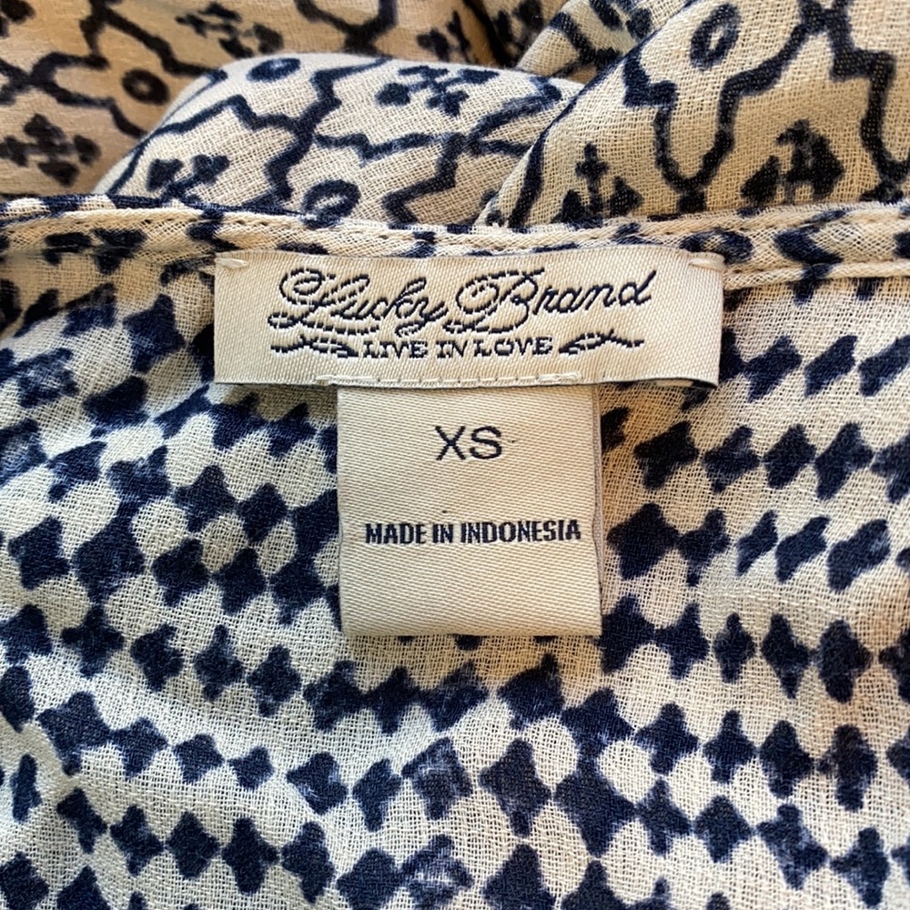 Lucky Brand Turkish Scarf boho print short sleeve maxi dress, XS NWOT - Picture 9 of 12